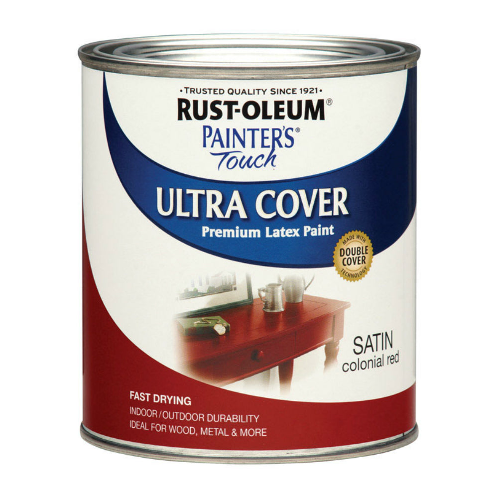 Rust-Oleum 267333 Painters Touch Ultra Cover Paint, Colonial Red, 1 Quart