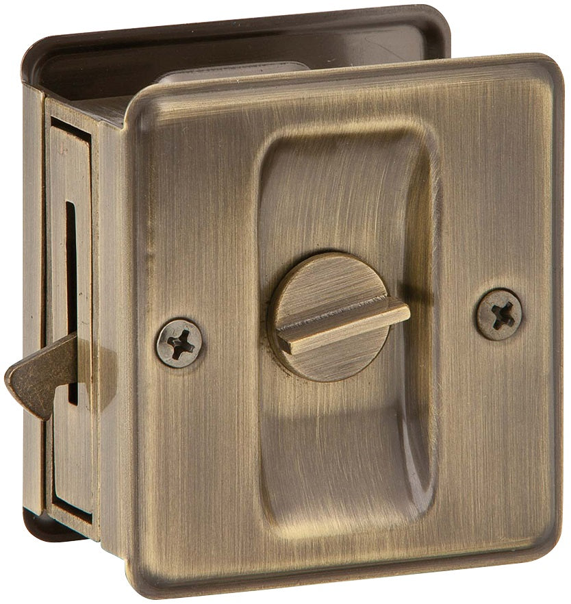 Schlage SC991B-609 Sliding Pocket Door Lock, Antique Brass