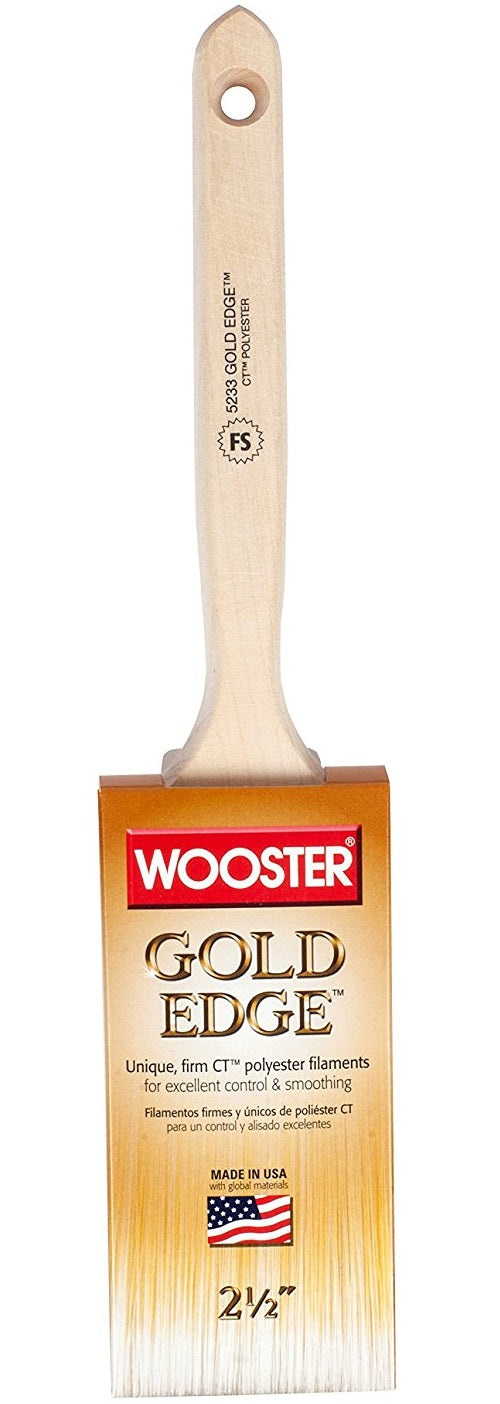 Wooster 5233-2 1/2 Gold Edge Flat Sash Brush, 2.5"