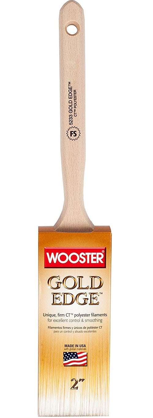 Wooster 5233-2 Gold Edge Flat Sash Brush, 2", 1/Pk