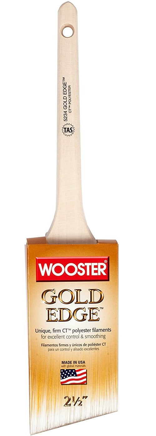 Wooster 5234-2 1/2 Gold Edge Thin Angle Brush, 2.5"