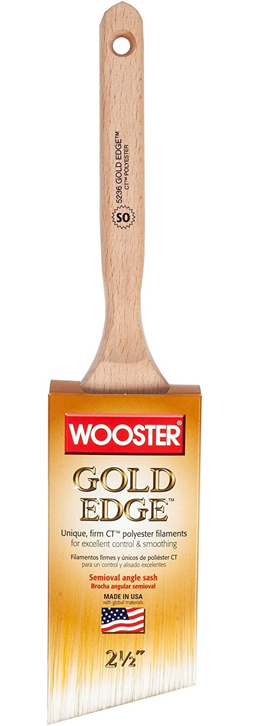 Wooster 5236-2 1/2 Gold Edge SemiOval Angle Sash Brush, 2.5"