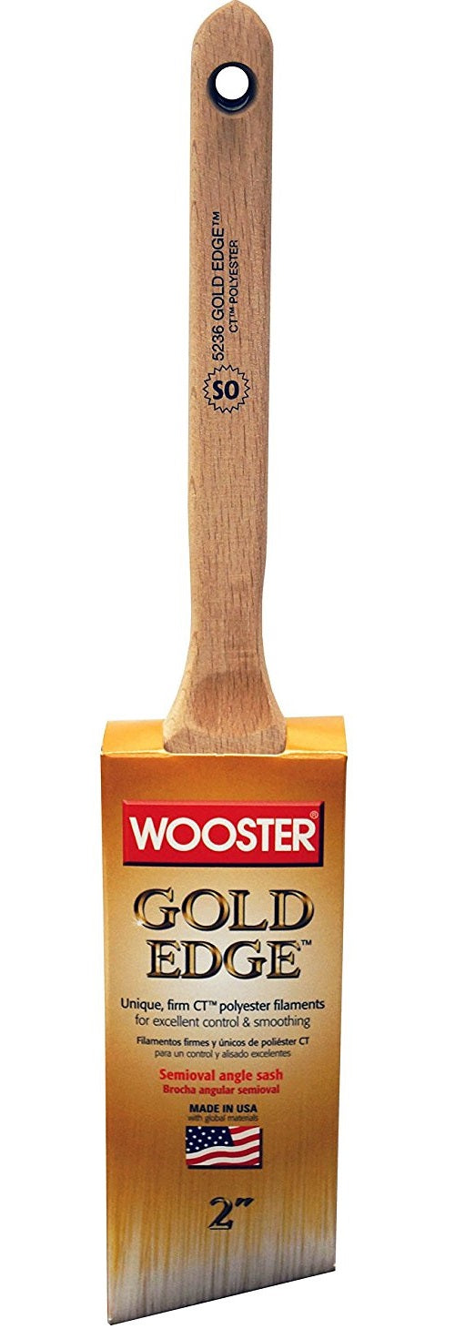 Wooster 5236-2 Gold Edge SemiOval Angle Sash Brush, 2"